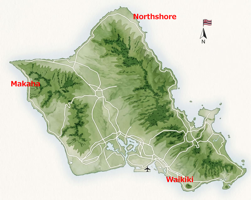 Oahu Golf Map